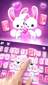 اسکرین شات برنامه Cute Bunny Love Keyboard Theme 2
