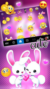 اسکرین شات برنامه Cute Bunny Love Keyboard Theme 3