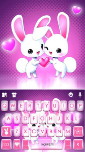 اسکرین شات برنامه Cute Bunny Love Keyboard Theme 5