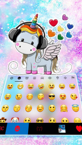 اسکرین شات برنامه Cute Dreamy Unicorn Keyboard Background 3