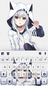 اسکرین شات برنامه Cute Cat Girl Keyboard Background 5