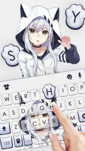 اسکرین شات برنامه Cute Cat Girl Keyboard Background 2