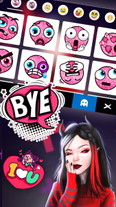 اسکرین شات برنامه Cute Devil Girl Keyboard Background 3