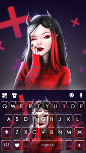 اسکرین شات برنامه Cute Devil Girl Keyboard Background 5