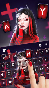 اسکرین شات برنامه Cute Devil Girl Keyboard Background 2