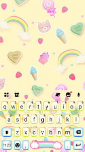 اسکرین شات برنامه Cute Doodle Messenger Keyboard Theme 5