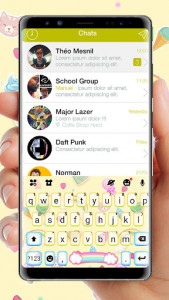 اسکرین شات برنامه Cute Doodle Messenger Keyboard Theme 1