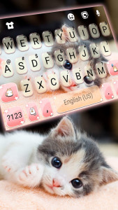 اسکرین شات برنامه Cute Kitty 2 Keyboard Backgrou 2