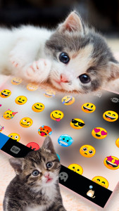 اسکرین شات برنامه Cute Kitty 2 Keyboard Backgrou 3