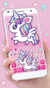 اسکرین شات برنامه Cute Pink Unicorn Theme 1