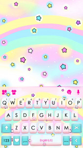 اسکرین شات برنامه Cute Rainbow Stars Keyboard Ba 5