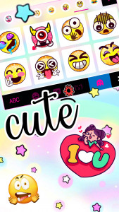 اسکرین شات برنامه Cute Rainbow Stars Keyboard Ba 3