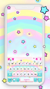 اسکرین شات برنامه Cute Rainbow Stars Keyboard Ba 1