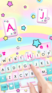 اسکرین شات برنامه Cute Rainbow Stars Keyboard Ba 2