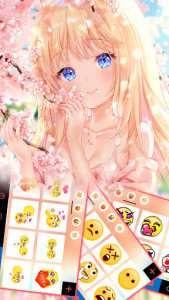 اسکرین شات برنامه Cute Sakura Girl Keyboard Background 4