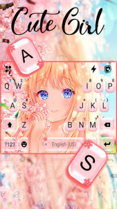 اسکرین شات برنامه Cute Sakura Girl Keyboard Background 2