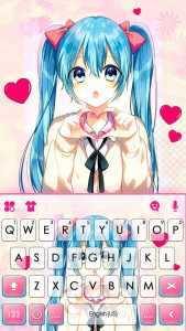 اسکرین شات برنامه Cute School Girl Keyboard Theme 5