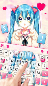 اسکرین شات برنامه Cute School Girl Keyboard Theme 2