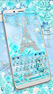 اسکرین شات برنامه Diamond Paris Butterfly Keyboard Theme 1