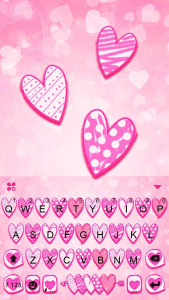 اسکرین شات برنامه Doodle Love Pink Keyboard Theme 5