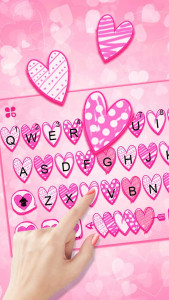 اسکرین شات برنامه Doodle Love Pink Keyboard Theme 2