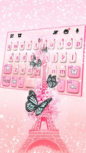 اسکرین شات برنامه Dream Pink Paris Keyboard Theme 1