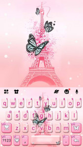 اسکرین شات برنامه Dream Pink Paris Keyboard Theme 5