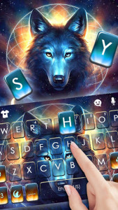 اسکرین شات برنامه Dreamcatcher Night Wolf Keyboard Theme 2