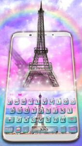 اسکرین شات برنامه Pink Paris Eiffel Tower love Keyboard 2