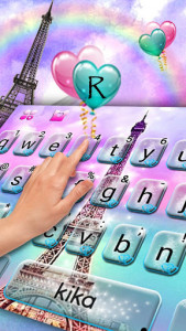 اسکرین شات برنامه Pink Paris Eiffel Tower love Keyboard 3