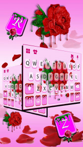 اسکرین شات برنامه Dripping Red Rose Keyboard Theme 2