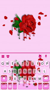 اسکرین شات برنامه Dripping Red Rose Keyboard Theme 5