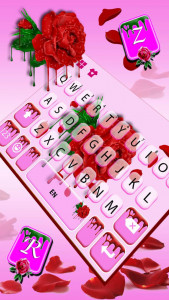 اسکرین شات برنامه Dripping Red Rose Keyboard Theme 3