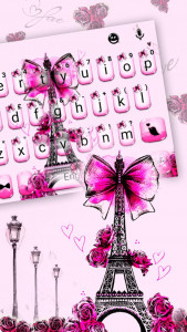 اسکرین شات برنامه Eiffel Tower Pink Bow Keyboard 2