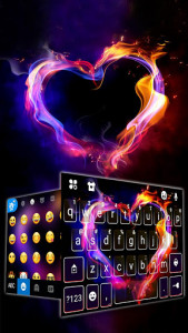 اسکرین شات برنامه Flaming Heart Keyboard Theme 3
