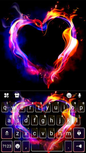 اسکرین شات برنامه Flaming Heart Keyboard Theme 1