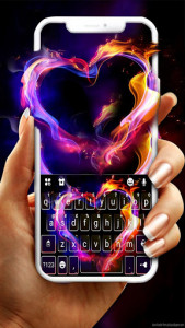 اسکرین شات برنامه Flaming Heart Keyboard Theme 2