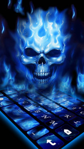 اسکرین شات برنامه Flaming Skull 3D Theme 1