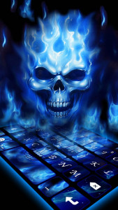 اسکرین شات برنامه Flaming Skull 3d Keyboard Theme 1