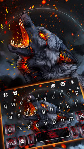 اسکرین شات برنامه Flaming Wolf Keyboard Theme 1