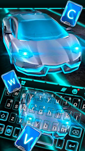 اسکرین شات برنامه Flashy Neon Sports Car Keyboard Theme 2