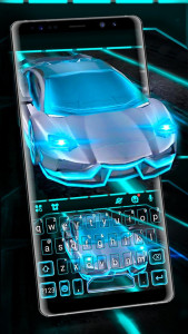 اسکرین شات برنامه Flashy Neon Sports Car Keyboard Theme 1
