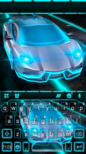 اسکرین شات برنامه Flashy Neon Sports Car Keyboard Theme 5