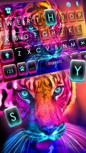 اسکرین شات برنامه Fluorescent Neon Tiger Keyboard Theme 2