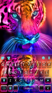 اسکرین شات برنامه Fluorescent Neon Tiger Keyboard Theme 5