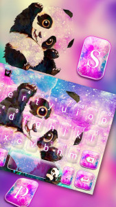 اسکرین شات برنامه Galaxy Cute Panda Keyboard Theme 2