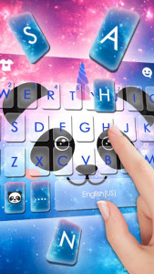 اسکرین شات برنامه Galaxy Unicorn Panda Keyboard Theme 2
