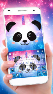 اسکرین شات برنامه Galaxy Unicorn Panda Keyboard Theme 1