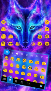 اسکرین شات برنامه Galaxy Wild Wolf Keyboard Theme 3