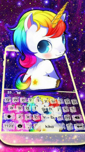 اسکرین شات برنامه Kawaii Unicorn Keyboard Theme 3